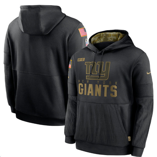 Men's New York Giants Black Salute To Service Sideline Performance Pullover Hoodie 2020